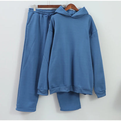 Hooded Sweatshirt and Loose Sweatpants Set